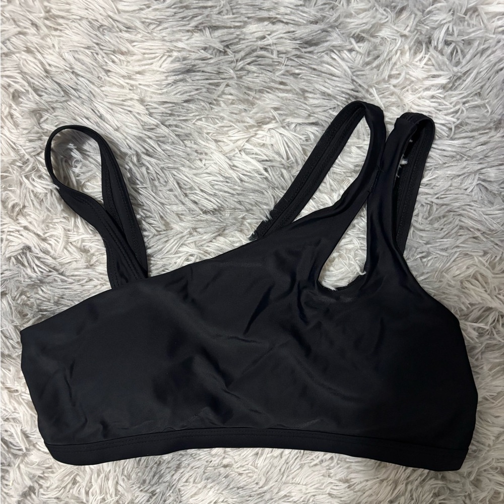 SHEIN Black Asymmetric Cutout Sports Bralette